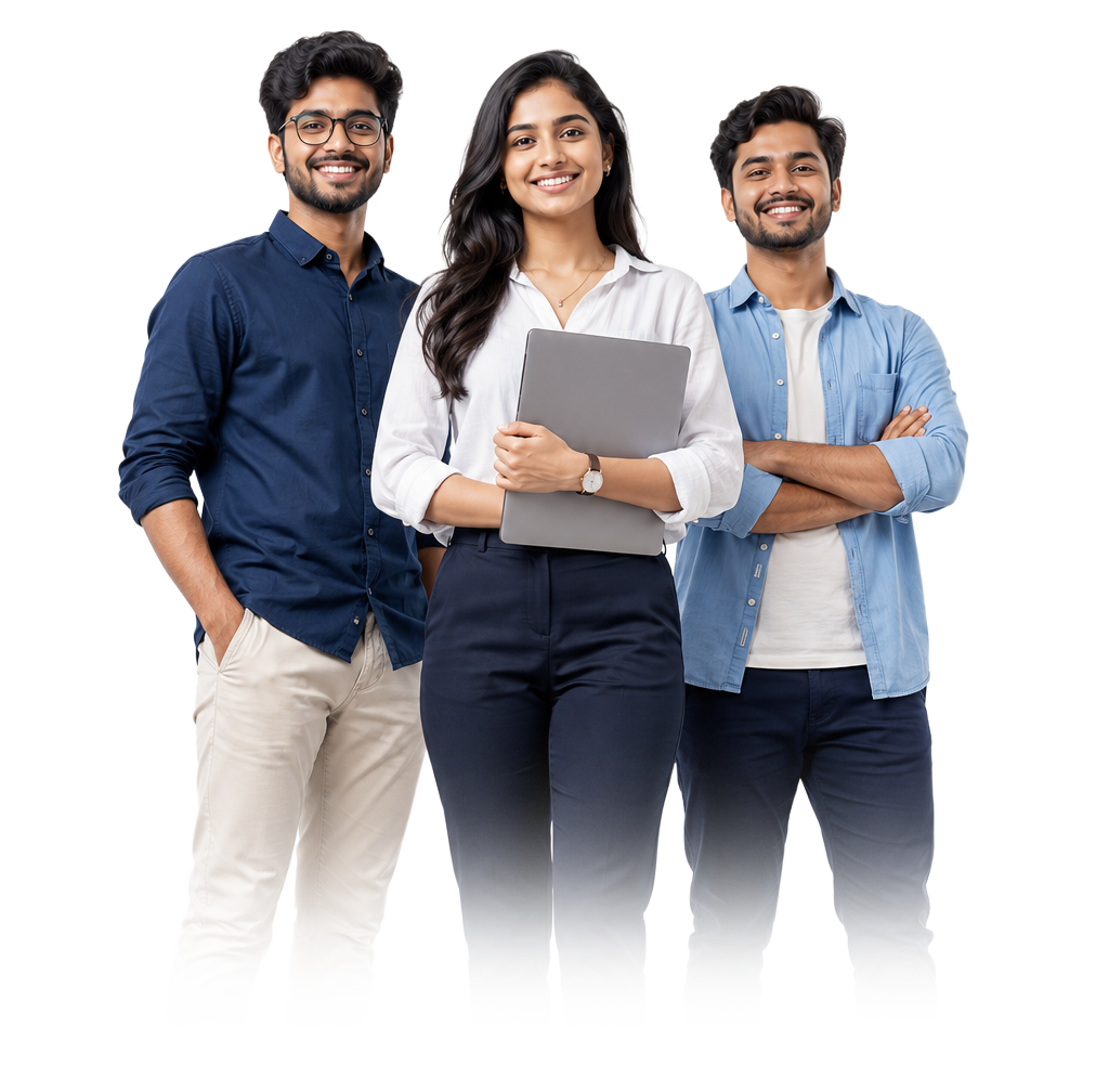 Three ServeMind technology students ready to learn