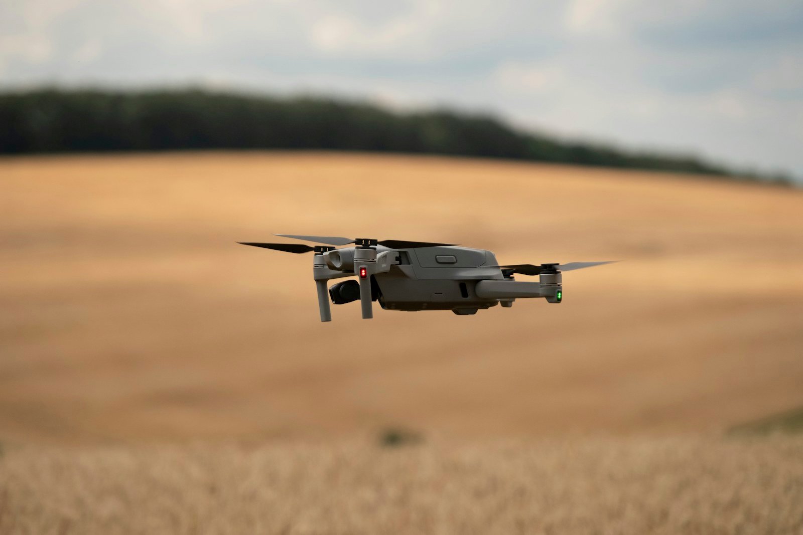 Agricultural drone gathering field data over crops